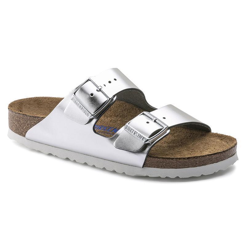 Arizona Birkenstock Soft Footbed Birko Flor Damske Strieborne | SK 45ZUT